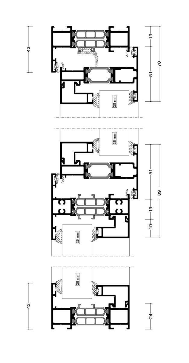 Contemporary Window Style Vertical Section